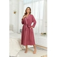 thumbnail image 6 of ANLIQI Women's 100% Cotton Robes Lightweight Long Bathrobe Kimono Robe for Women Soft Loungewear with Pockets (Purplish,Small), 6 of 6