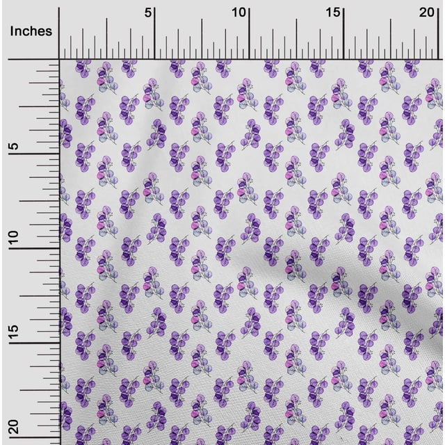 oneOone Polyester Lycra Bluish Violet Fabric Leaves Craft Projects Decor Fabric Printed By The Yard 56 Inch Wide