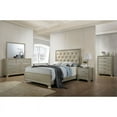thumbnail image 5 of ACME Carine Faux Leather Tufted Queen Panel Bed in Champagne Beige, 5 of 5
