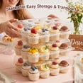 thumbnail image 5 of 12 Counts x 15 Sets Cupcake Containers with 200 Pack Cupcake Liners, Disposable Cupcakes Containers with Detachable Tall Lid, Plastic Cupcake Boxes Holders for Baking, Parties, Wedding,Gifting, 5 of 9