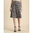 thumbnail image 3 of Moomaya Printed A-Line Skirt For Women, Elastic Waist Midi Length Formal Look Skirt, 3 of 8