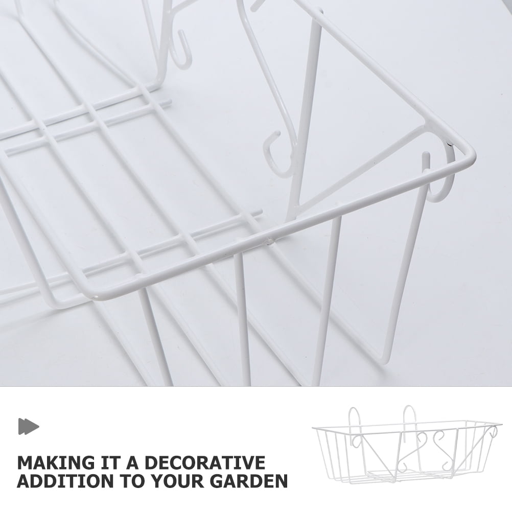 SEWCHICS Hanging Flowerpot Racks Planter Iron White 1Pcs