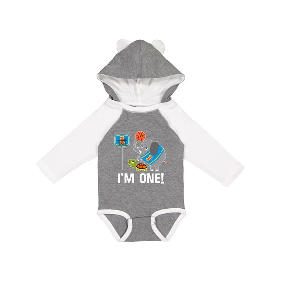 Inktastic Basketball 1st Birthday for One Year Old Boys Long Sleeve Baby Bodysuit
