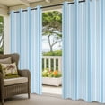 thumbnail image 3 of Blue Striped Outdoor Curtains for Patio, Boho Light Blue White Stripes Coastal Grandma Minimalist Sunshade Privacy Drapes Grommet Waterproof Outside Curtains for Porch/Cabana 54"x108", 2 Panel, 3 of 9