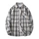 thumbnail image 1 of Blusa y camisa de manga larga con cuello vuelto para hombre, estilo casual, a la moda, con bolsillos, botones y solapa, de poliéster., 1 of 3