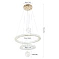 thumbnail image 2 of Miumaeov Modern LED Chandeliersr 2 Rings Dimmable Luxury Stainless Steel Ceiling Light for Dining Room Foyer Entryway Living Room, 2 of 16