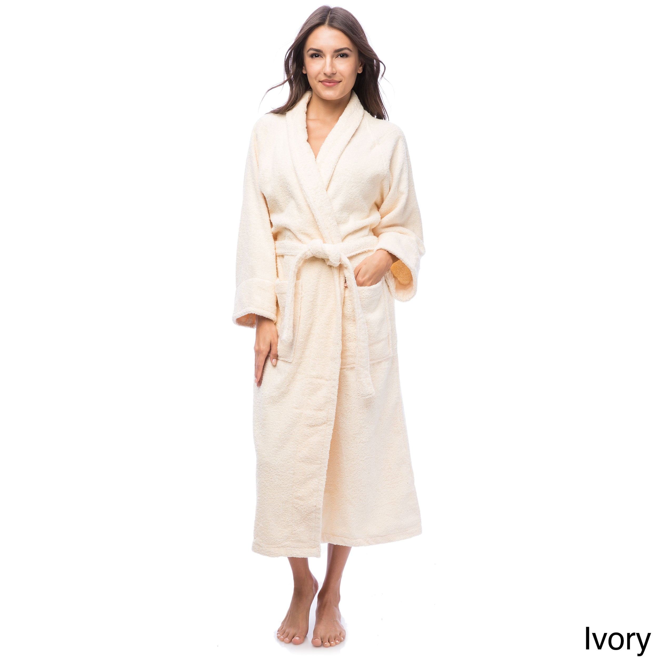 Egyptian Womens and Mens Bathrobe 100% Cotton Ivory Terry Towel 12 Colours S/M/L/XL Fast Delivery 