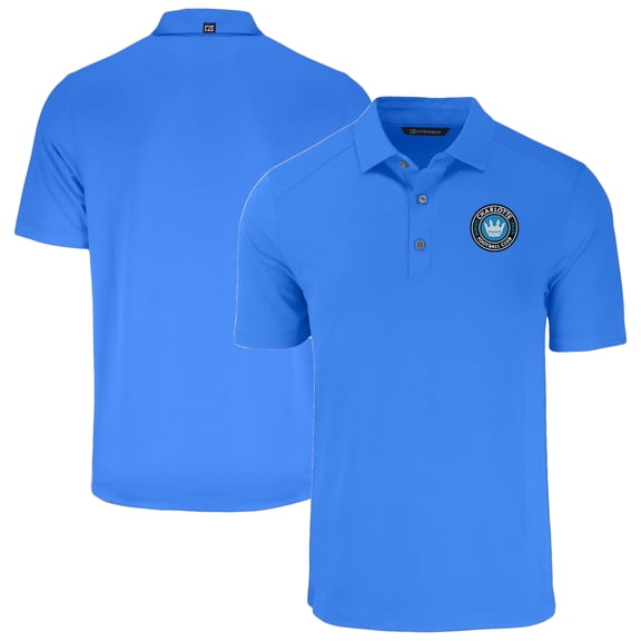Men's-Cutter & Buck  Blue Charlotte FC Forge Eco Stretch Recycled Polo
