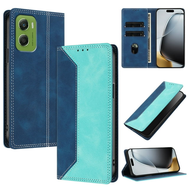 Phone Case for Motorola Moto G06 4G FOXDOCK Premium Leather,Creative Dual-Color Cover with Card Slot,Shockproof