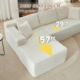 thumbnail image 4 of Muumblus Modular Sectional Sofa, Oversized L-Shape Cloud Couch, Modern Corduroy Sleeper Couches for Living Room, No Assembly Required, Beige White (Left Facing Chaise), 4 of 11