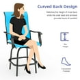 thumbnail image 5 of Odaof 3 Pcs Patio Bistro Set, Bar Height Swivel Stools Chair Sets with High Back and Armrest All Weather Outdoor Furniture for Lawn, Garden, Backyard, Blue, 5 of 7