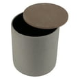 thumbnail image 5 of Cortesi Home Vancouver Round Storage Ottoman with Wood Top, 5 of 13