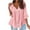 Pink, variant on IROINNID Discount Women's Long Sleeve V-Neck Shirts Casual Long Sleeve V-Neck Cotton Linen Solid Drawstring Loose Tops Blouse,Light Blue