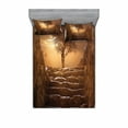 thumbnail image 2 of Ambesonne Tree Fitted Sheet & Pillow Sham Set, Brown Sky Sunset Cloudy, Twin, Brown, 2 of 3
