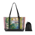 thumbnail image 7 of FORMRS Canvas Laptop Tote Bag for Women with 15.6" Computer Compartments Shoulder Handbag, Yellow Window, 7 of 7