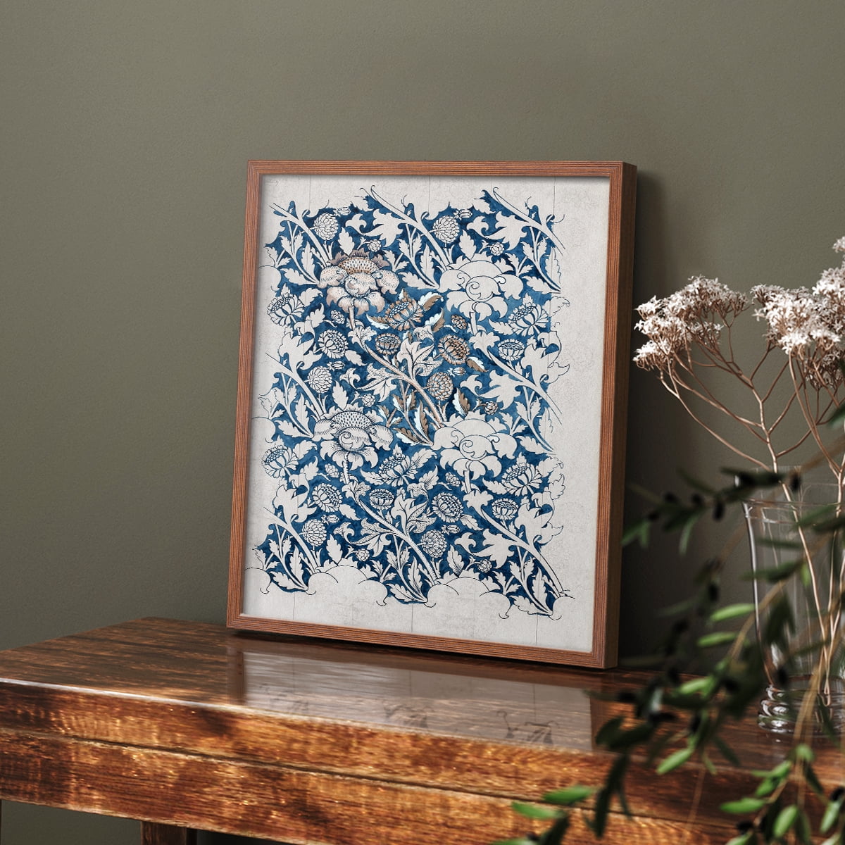 Vintage Abstract Print LXII - 14in. x 11in. Vintage Framed Print in Walnut Wood Frame