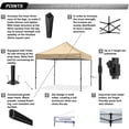 thumbnail image 5 of ABCCANOPY 10' x 10' Beige Outdoor Commercial Instant Shelter Metal Patio Pop-Up Canopy, 5 of 9