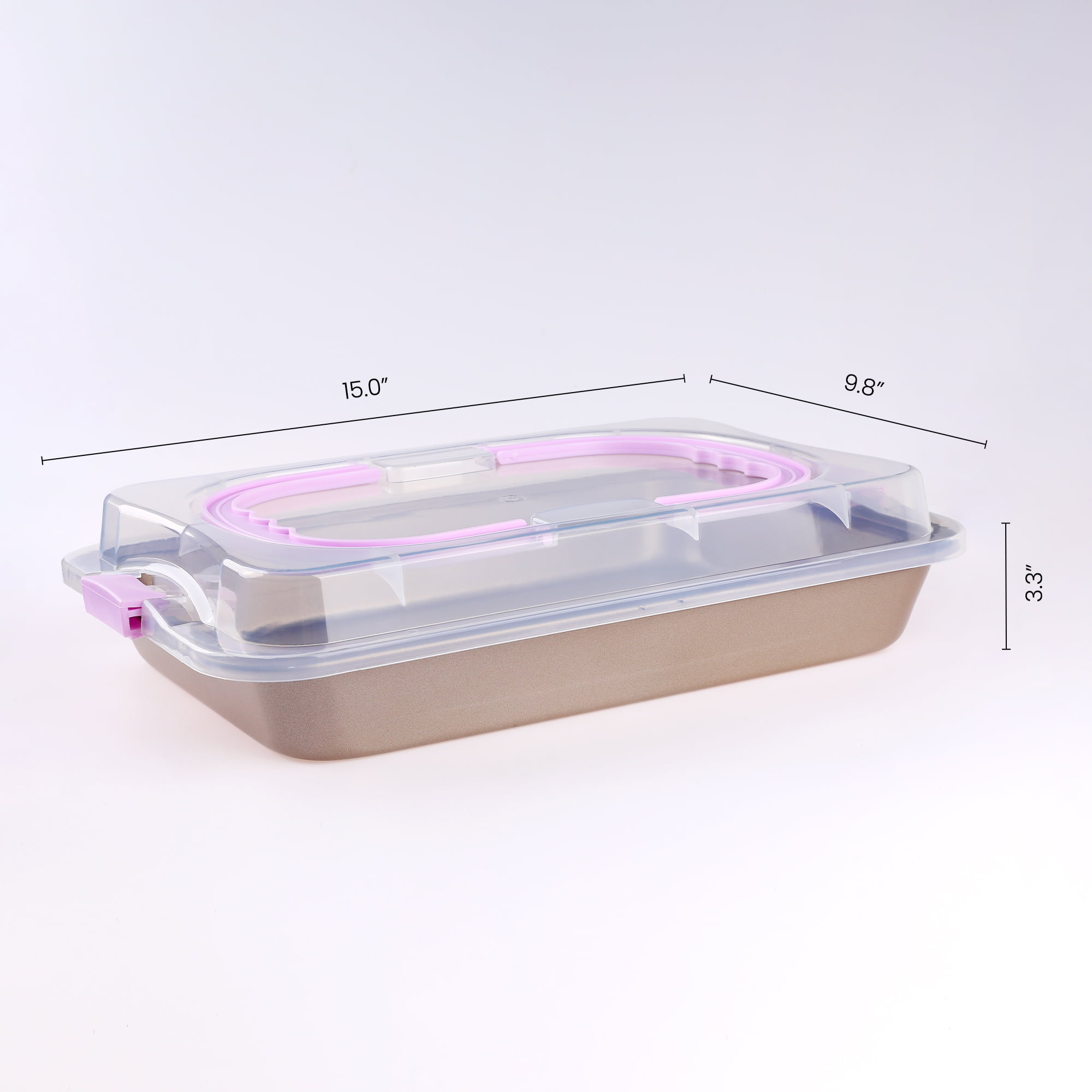 Unique Bargains Baking Sheet Nonstick Cake Pan Champagne Gold 15*15*3.3in