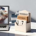 thumbnail image 4 of Calendario Perpetuo de Bloques de Madera Vintage Blanco Aovdy, 4 of 8