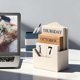 thumbnail image 4 of Calendario Perpetuo de Bloques de Madera Vintage Blanco Aovdy, 4 of 8