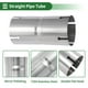 thumbnail image 4 of Tubo recto de entrada de 3" Unique Bargains T304 Acero inoxidable Tubo de escape recto 6" Longitud Doble cortado Pulido de superficie Tono plateado, 4 of 7