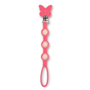 Bella Tunno Butterfly Popper Pacifier Clip, Pink