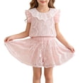 thumbnail image 2 of Amidoa Girls 2 Piece Outfits Summer Clothes Cute Short Sleeve and Casual Shorts Kids Clothing Sets Pink Size 1T, 2 of 9