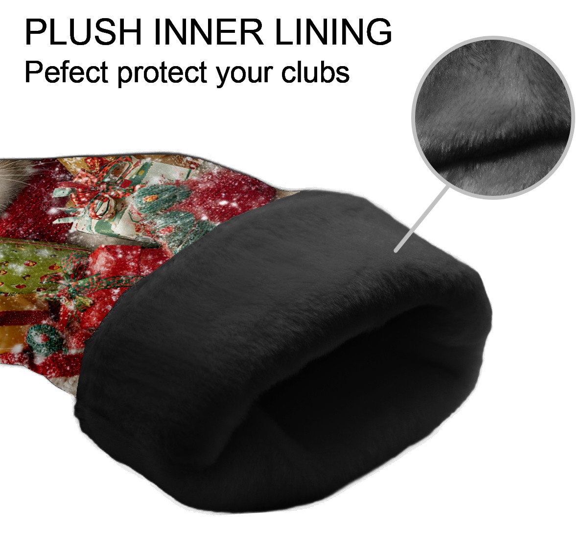 Golf Club Covers, While XmasCatSnow Premium PU Leather Driver Hybrid Putter Head Covers with Velvet Lining, Waterproof Golf Gifts for Men Women