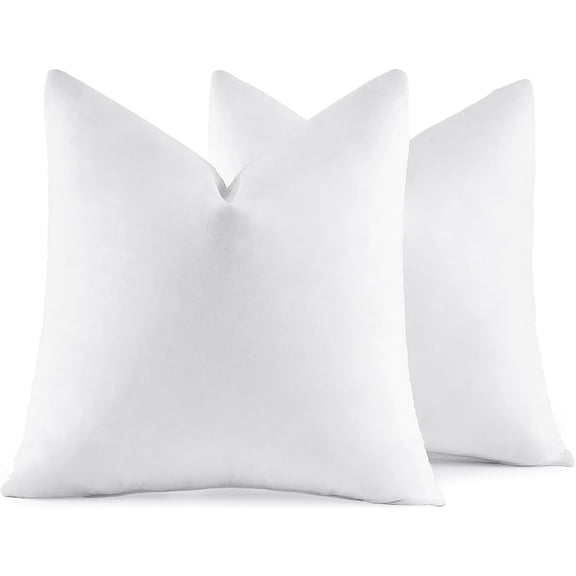 26x26 Euro Pillow Inserts,Set of 2 Down Feather Throw Pillows for Couch Sofa Bed, Decorative Fluffy Throw Pillow Inserts Cotton Fabric,White
