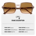 thumbnail image 3 of Ray-Ban RB1973 SQUARE II Square Shaped Non-Polarized Sunglasses for Women - Includes Official RAYBAN Eyewear Kit - Ideal Formal & Casual Wear Sunglasses - Light Brown Gradient Lens, 3 of 7