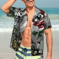 thumbnail image 7 of Kll Men'S Hawaiian Shirt Short Sleeve Button Down Beach Shirts-Skulls Roses, 7 of 7