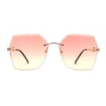 thumbnail image 3 of Womens Geometric Butterfly Rimless Oceanic Lens Chic Sunglasses Gold Red Orange, 3 of 4