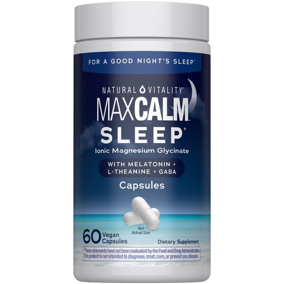 Nature's Vitality CALM Sleep Magnesium Glycinate 60 Vegan Capsules