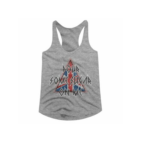 Reversible Triangle Top - Def Leppard 1980's Heavy Metal Band Pour Some Triangle Womens Racerback Tank Top