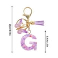 thumbnail image 3 of EGYMEN Purple Tassel Initial Keychain, Cute Resin Letter Keychain for Women, Personalized Name Keychain Accessory, Stylish Car Keychain for Wallet and Backpack, 3 of 6
