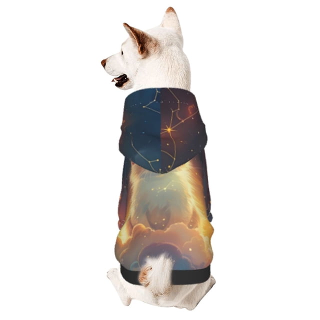 Balery Starry Sky Constellation Cat Sudadera con Capucha para Perros Pequeños – Ropa para Mascotas, Disfraz para Perros y Gatos, Ideal para Fiestas y Cosplay-X-Small