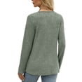 thumbnail image 4 of Women's Sweater Long Sleeve Shirt V Neck Button Top Autumn Fashion Winter Clothing, 4 of 9