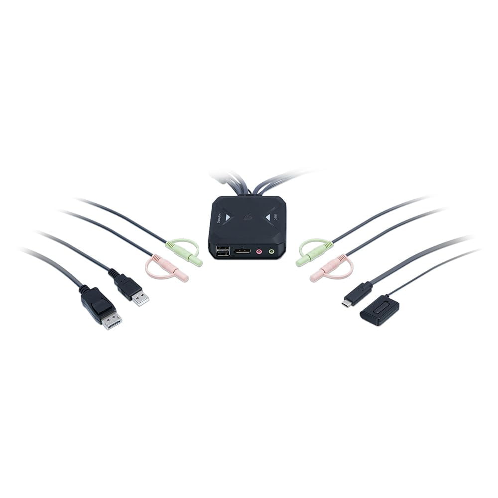 IOGEAR 2-Port 4K Hybrid KVM Switch with DisplayPort, USB-C and Audio - GCS82DPC