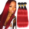 thumbnail image 1 of Extensiones de cabello Nuailisex 1B/Red Straight Brazilian 40-50 cm, 1 of 8