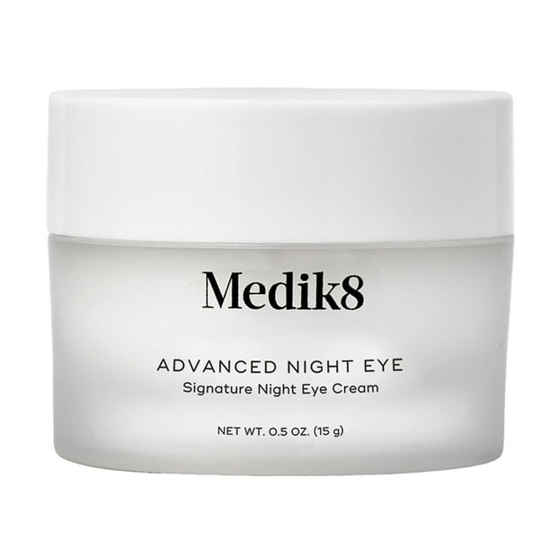 Medik8 Advanced Night Eye - Crema para ojos con múltiples péptidos y cafeína - Crema para ojos durante la noche para suavizar arrugas y ojeras - 0.5 oz