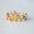 thumbnail image 2 of Multi Sapphire Eternity Band Ring, Zig Zag Ring, Colorful Eternity Band, Thick Band, Rainbow Sapphire Engagement Ring, Delicare Proposal Ring, 2 of 5