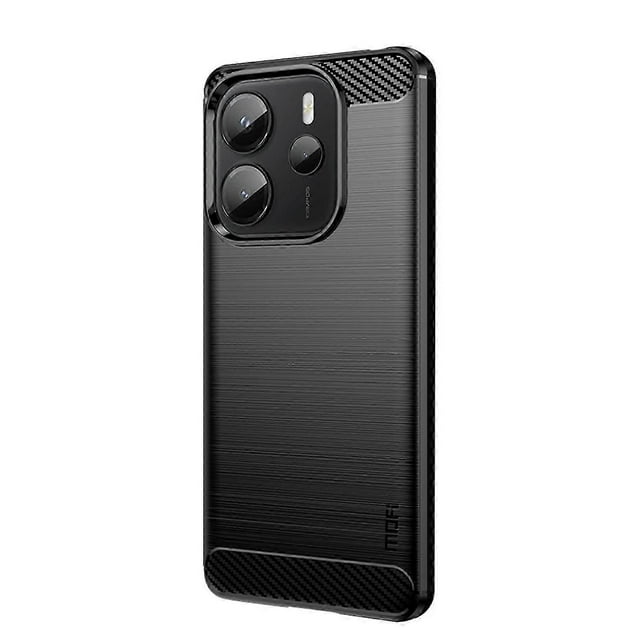 Compatible For Xiaomi Redmi Note 14 4g Back Cover Mofi Brushed Texture Carbon Fiber Soft Tpu Case