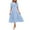 Light Blue, variant on Summer Dresses for Women Fashion Short Sleeve Evening Gowns Casual Solid Round Neck Waisted Layer Chiffon Party Holiday Dress With Belt