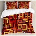 thumbnail image 3 of Abstract Twin Size Duvet Cover Set, Colorful Trippy Square Shaped Geometric Retro Textured Modern Artistic Graphic, Decorative 2 Piece Bedding Set with 1 Pillow Sham, Multicolor, by Ambesonne, 3 of 3