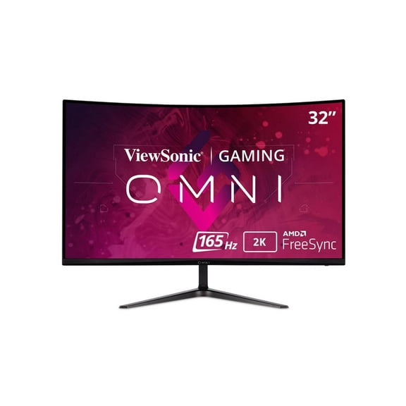 ViewSonic Omni VX3218C-2K 32" Curved 1ms 1440p 165hz Gaming Monitor with FreeSync Premium, Eye Care, HDMI and Display Port, Black