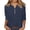 Navy, variant on Staron Women Linen V-Neck Blouse Button Down 3/4 Sleeve Casual Comfy Loose Top Vacation Beach Travel Tunic, Hot Pink S