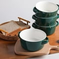 thumbnail image 5 of SWEEJAR Porcelain Soup Bowls with Handles, 28OZ Substantial Crocks for Soup, Oatmeal, Ramen, Functional and Stackable Set of 4,Jade, 5 of 6