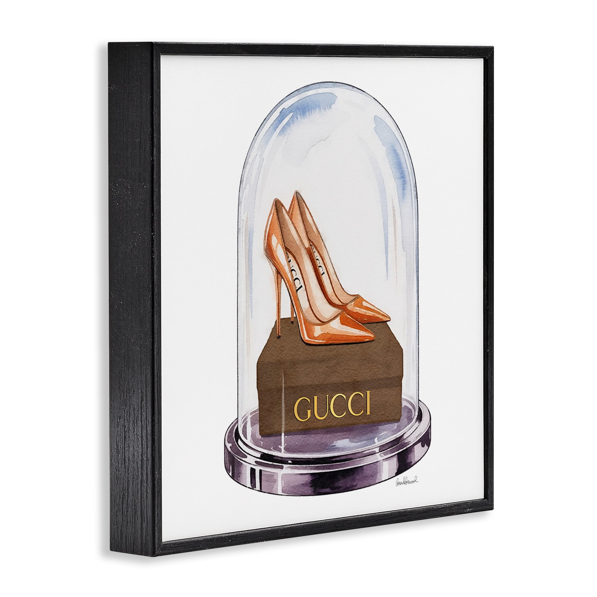 Stupell Industries Satin Heels in Bell Jar Black Framed Giclee Art, design by Amanda Greenwood