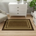 thumbnail image 4 of Ottomanson Non-Slip Area Rug for Living Room 3'3" x 5' Durable Low Profile Carpet, Dark Brown Border, 4 of 11