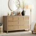 thumbnail image 3 of Luku 6 Drawer Dresser, Rattan Dresser for Bedroom with Metal Handles, Farmhouse Wood Storage Chest of Drawers for Bedroom, Living Room, Hallway, Entryway, 3 of 8